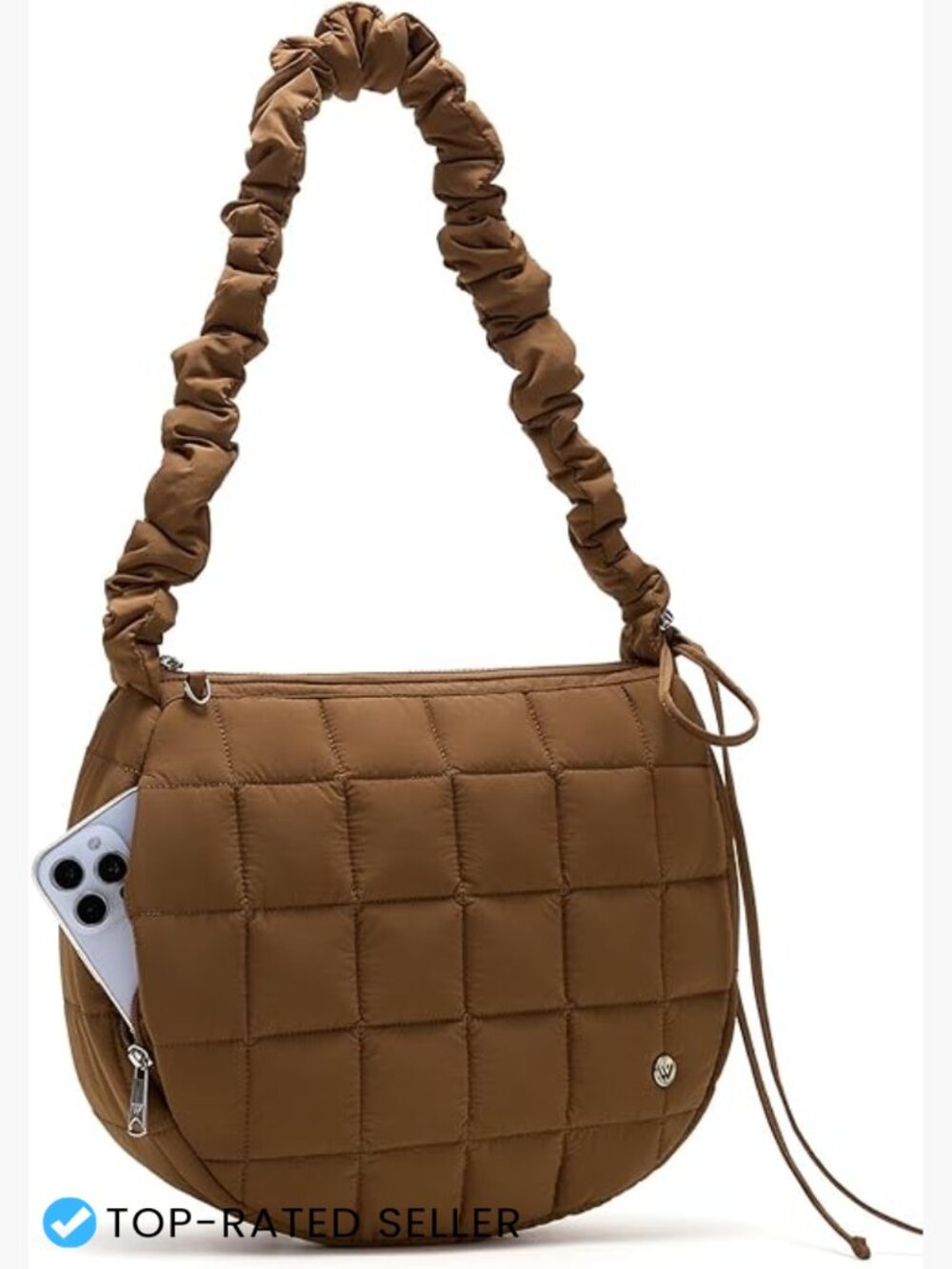 Nylon Quilted Puffer Crossbody Bag Travel Lightweight Adjustable Strap